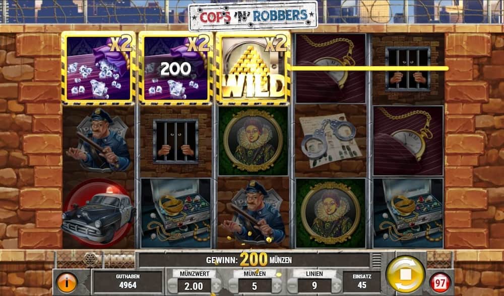 Le Wild Double ses gains sur Cops ' n ' Robbers
