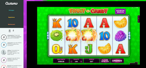 Fruit vs Candy jeu de machine à sous