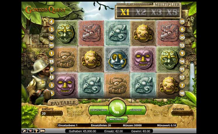 Jeu de machines à sous gonzo's Quest