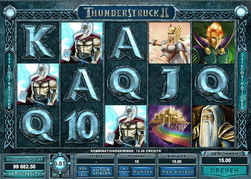 Avec Thunderstruck II, vous pouvez gagner avec Thor