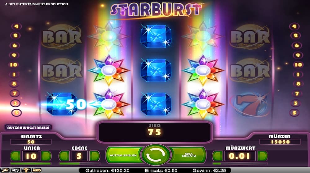 Jouer à Starburst
