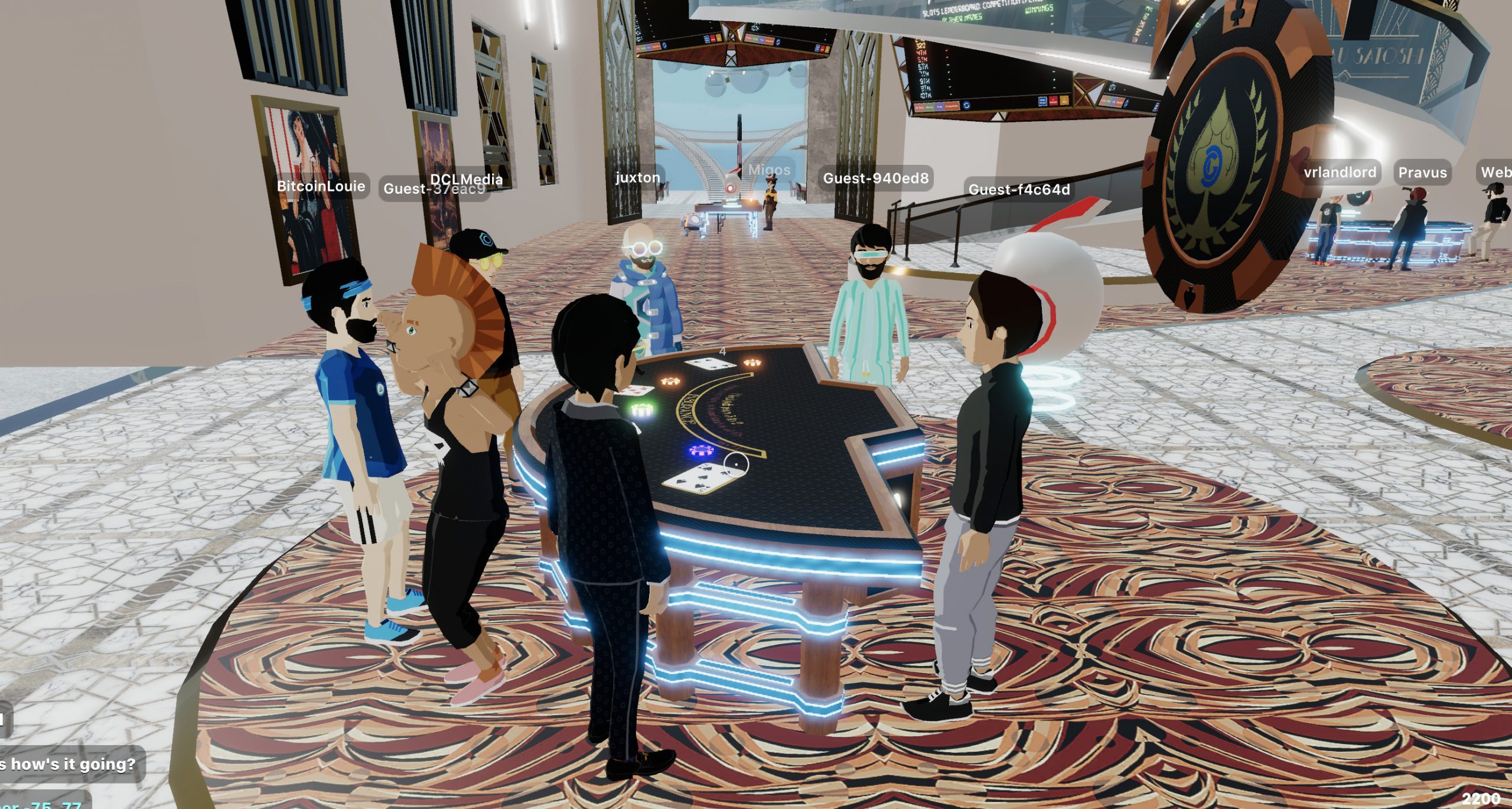 Scène à la table de jeu de Blackjack au Decentral Games Metaverse Casino